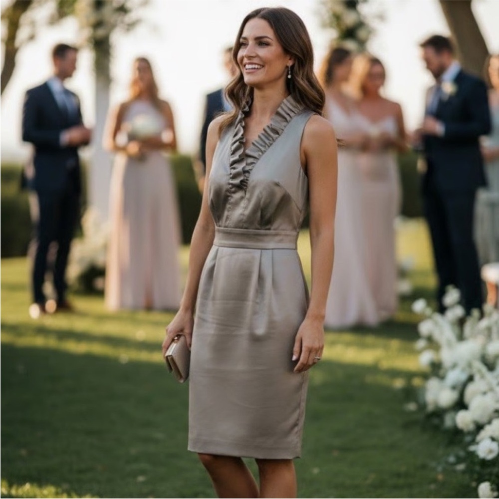Just…Taylor Mint Ruffle Cocktail Dress